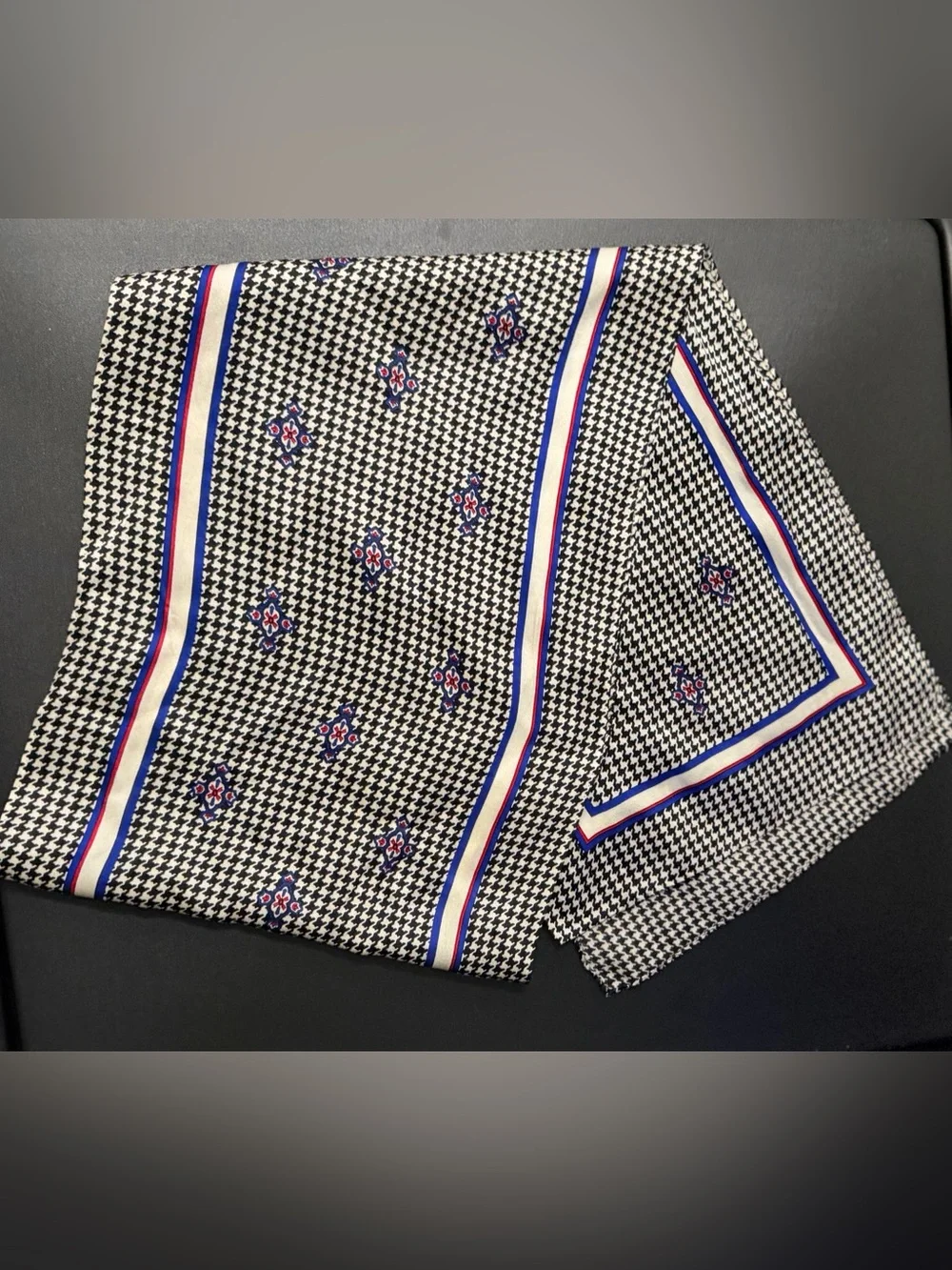 Ginnie Johansson Vintage Houndstooth Silk Scarf